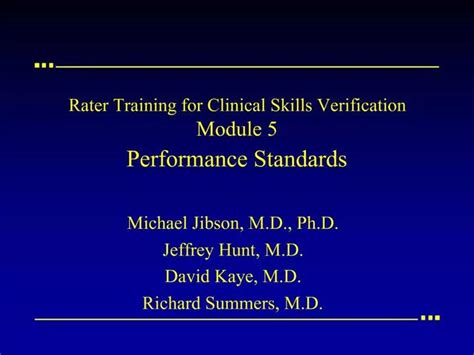 Ppt Rater Training For Clinical Skills Verification Module 5