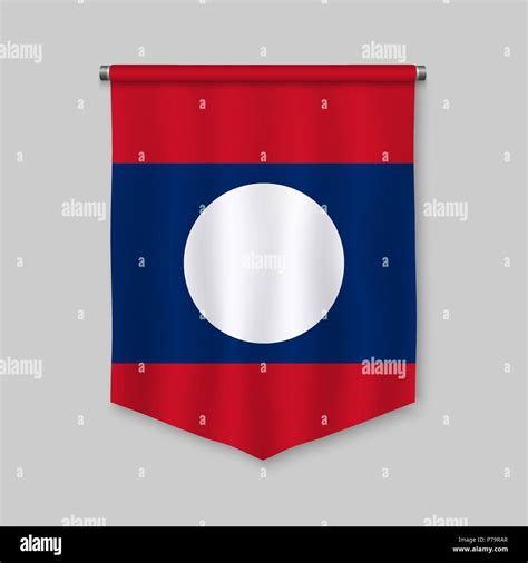 3d Realistic Pennant With Flag Of Laos Stock Vector Image And Art Alamy