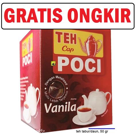 Jual Ga Teh Poci Vanilla 50gr PCS Teh Tubruk Poci Hitam Vanila 50 Gr