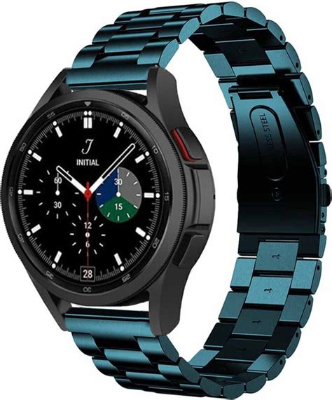 Strap It Samsung Galaxy Watch 4 Classic Stalen Band Donkergroen Bol