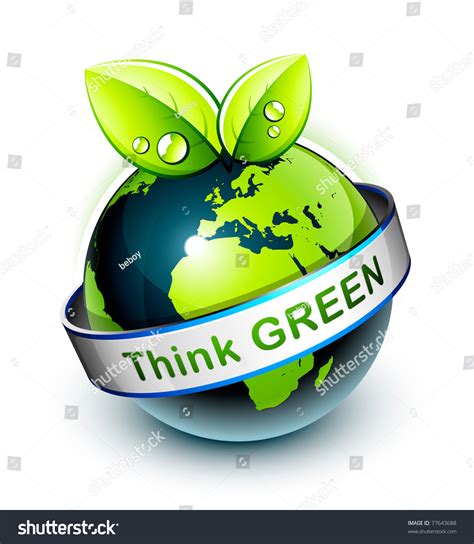 Think Green Stock Vector 77643688 Shutterstock