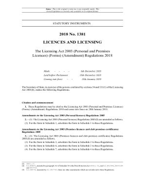 Fillable Online The Licensing Act Personal And Premises Licences