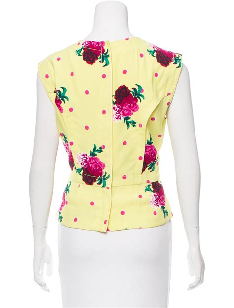 Marc Jacobs Floral Print Peplum Top Clothing MAR46725 The RealReal