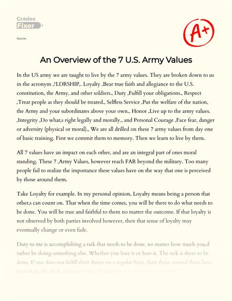 Army Selfless Service Examples