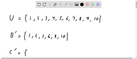 Solved Let U Be The Universal Set Of Natural Numbers Less Than 11