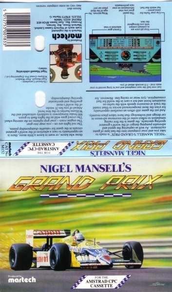 Nigel Mansells Grand Prix Amstrad CPC By Martech Artwork And Scans