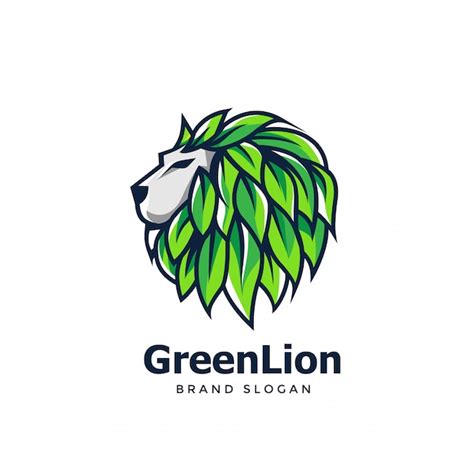 Green lion logo design | Premium Vector