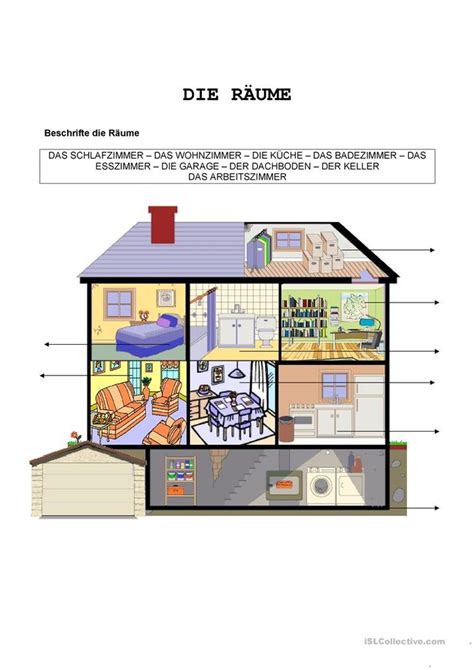 Haus Räume Deutsch Daf Arbeitsblatter
