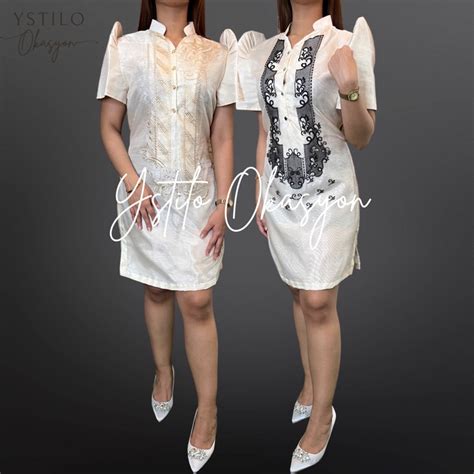 Modern Filipiniana Dress Linen Barong Tagalog Philippine