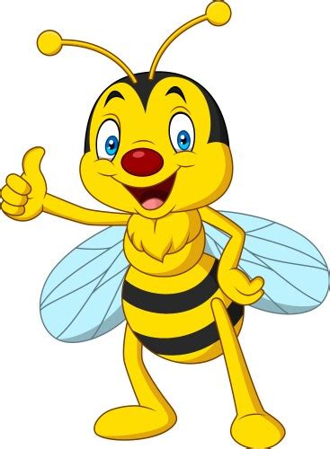 Cute Bee Cartoon Waving Hand Royalty Free Vector Image