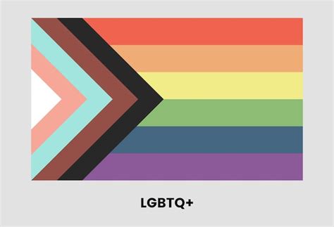 Lgbtq Plus Dise O De Bandera Arco Iris Rect Ngulo Lesbiana Gay Bisexual Transg Nero Vector Premium