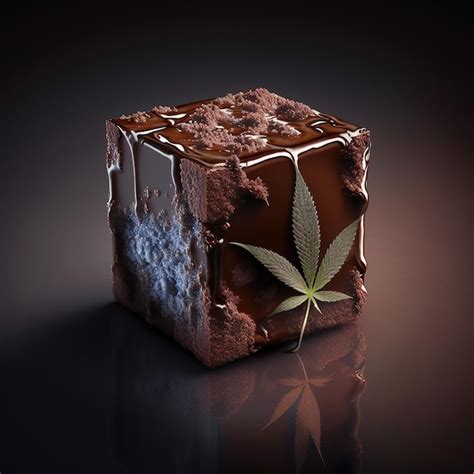 Premium Photo | A brownie with a marijuana leaf on it