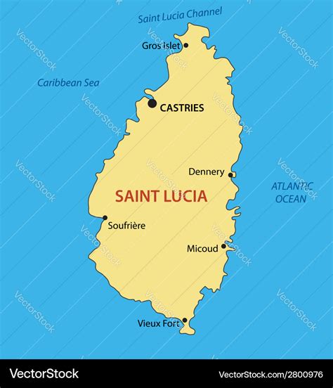 Saint lucia - map Royalty Free Vector Image - VectorStock