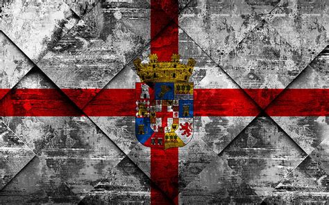 Flag of Almeria grunge art, rhombus grunge texture, spanish province, Almeria flag, HD wallpaper ...