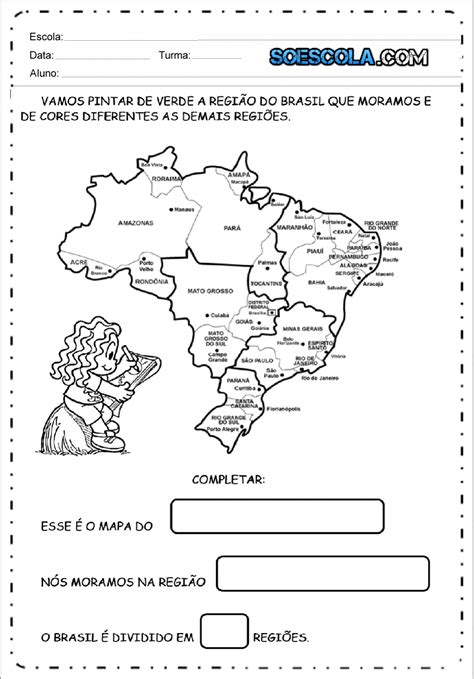 Atividades Sobre As Regi Es Do Brasil Para Imprimir S Escola