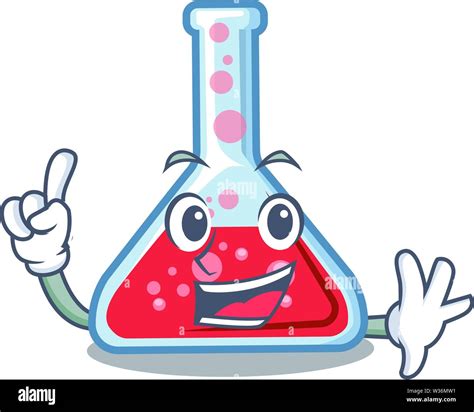 Finger Erlenmeyer Flask In Cartoon Lab Room Stock Vector Image Art