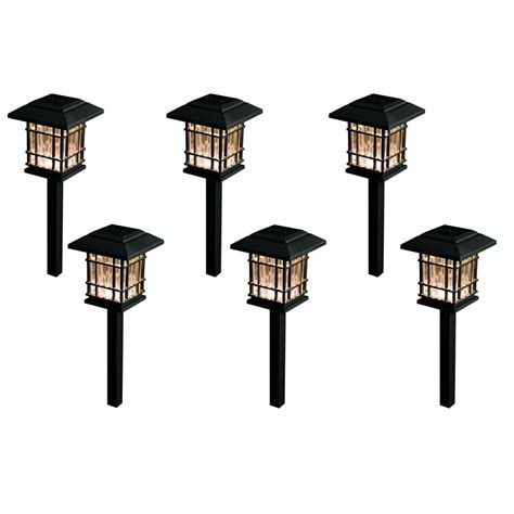 Hampton Bay Solar Black Outdoor Integrated LED 3000K 8-Lumens Landscape ...