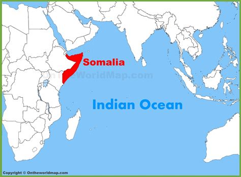 Somalia location on the Indian Ocean map - Ontheworldmap.com