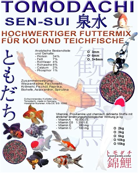 Tomodachi Sen Sui Koifuttermischung Premium Koimix 3 Color Rot Grün