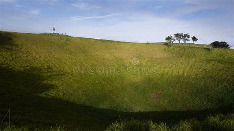 Volcanic Crater at Mt Eden Summit, Auckland Stock Photo - Image of ...