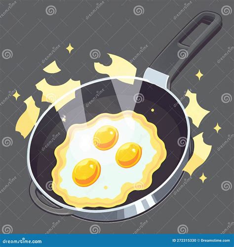 Graphic Image Of Fried Eggs In A Frying Pan Stock Illustration Illustration Of Electricity