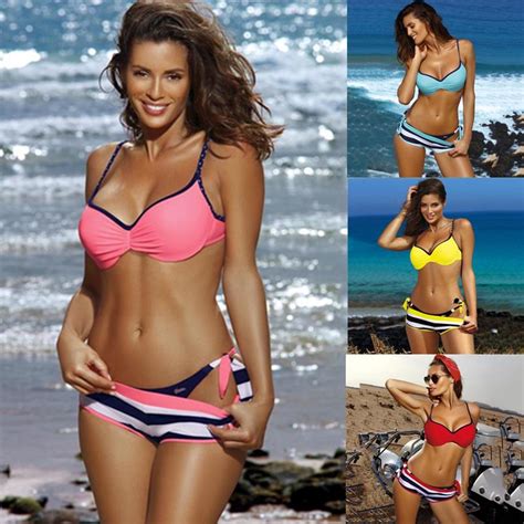 Buy Sexy Bikini Set Three Piece Swimsuit Women Push Up Swimwear