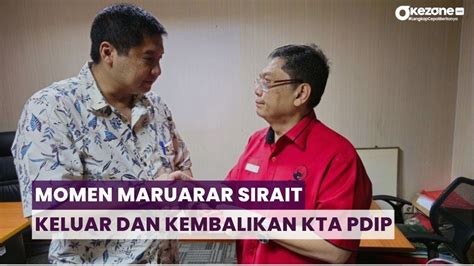 Maruarar Sirait Resmi Keluar Dari PDI P Serahkan KTA Kepada Wasekjen