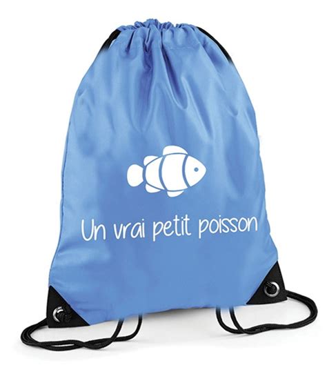 Sac Dos De Piscine Water Resistant Couleur Bleue Imprim Poisson