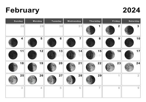 February 2024 Calendar With Moon Phases - 2024 Calendar With Week Numbers