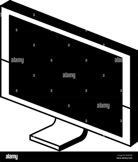 Computer screen isolated in black and white Stock Vector Image & Art ...