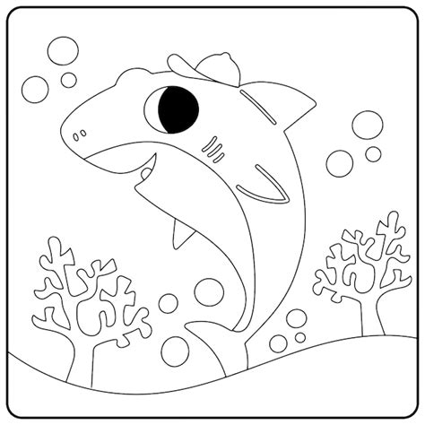 Pages De Coloriage De Requin Pour Les Enfants Vecteur Premium Vecteur