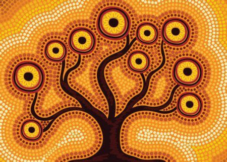 Aboriginal dot art tree painting - Download Graphics & Vectors