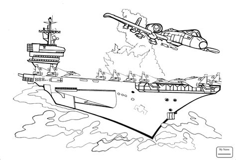 Aircraft Carrier Coloring Pages Sketch Coloring Page