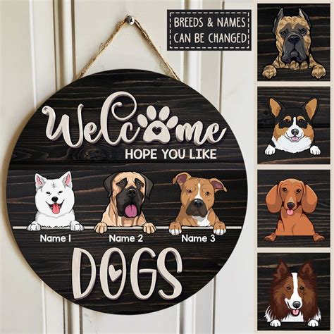 Pawzity Welcome Door Signs, Gifts For Dog Lovers, Hope You Like Dogs ...