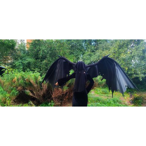 Large Black Dragon Bat Wings With Horns For Cosplay Costume Inspire Uplift