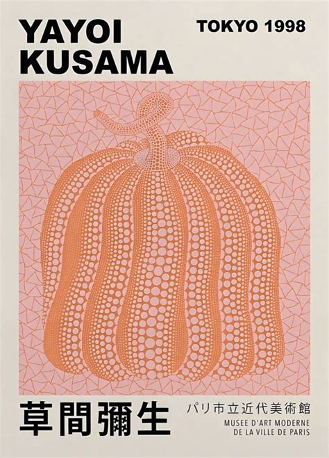 Pink Pumpkin Yayoi Kusama 50x70 Cm Plakat IDEAL POSTER Yayoi