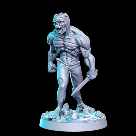 3D Printable Zombie with sword - 32mm - DnD by RN Estudio