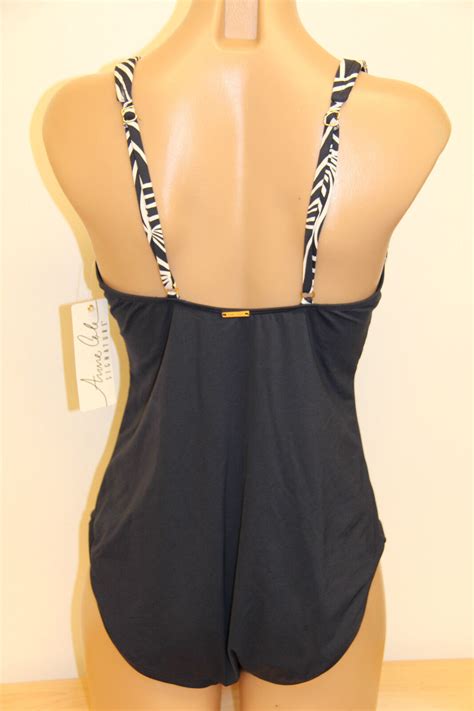 Nwt Anne Cole Swimsuit Bikini One Pc Sz Navy White Ebay