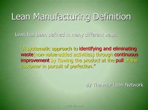 Ppt Introduction To Lean Manufacturing Powerpoint Presentation Free