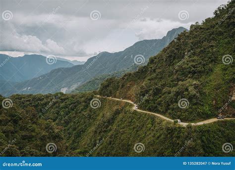 The North Yungas Road in Bolivia Stock Image - Image of dangerous ...