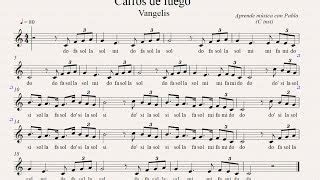 Autónomo gráfico Dependencia partitura para piano carros de fuego