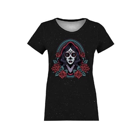 Damen T Shirt Sugar Skull Girl Nähset Dresówka Pl