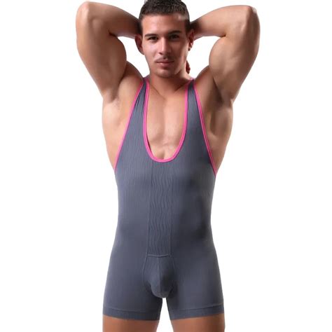 Gay Men Muscle Fit Singlet Unitard Queerks