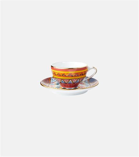 Carretto Siciliano Espresso Cup And Saucer Set In Multicoloured Dolce