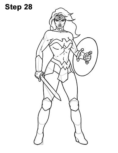 How To Draw Wonder Woman Full Body