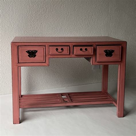 Bureau Chinois Laqué pink 111 cm de largeur China Collection