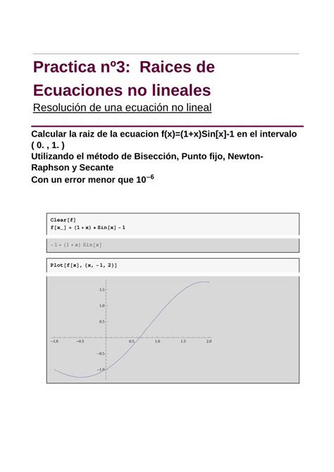 PDF Practica nº3 Raices de Ecuaciones no lineales DOKUMEN TIPS