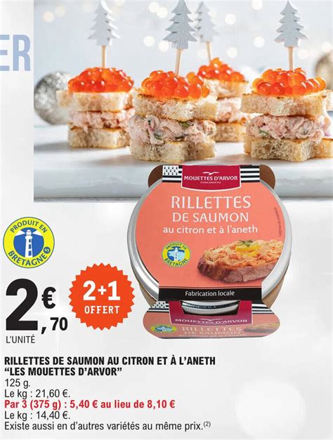 Promo RILLETTES DE SAUMON AU CITRON ET A L ANETH LES MOUETTES D ARVOR