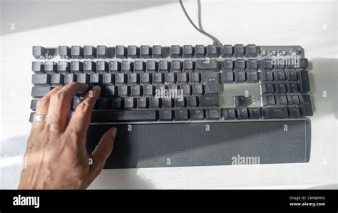 Data Input Device Computer Keyboard Used In Detail Stock Photo Alamy