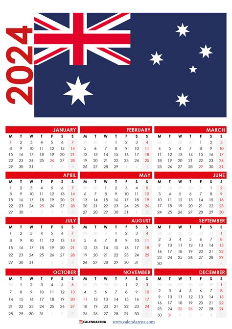 Calendar Australia With Holidays And Festivals By Calendarena